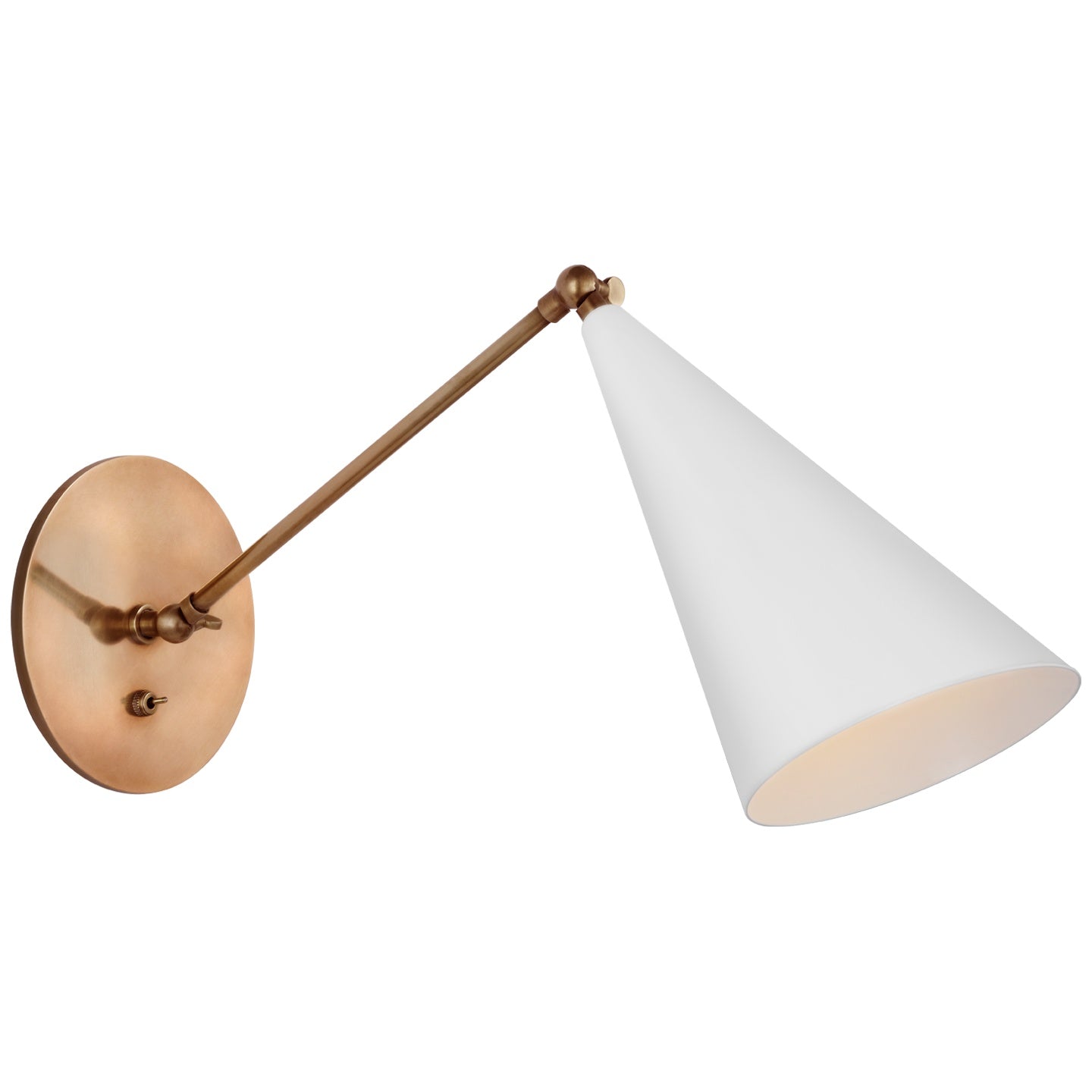 VISUAL COMFORT SIGNATURE, CLEMENTE SINGLE ARM LIBRARY SCONCE, WALL SCONCES