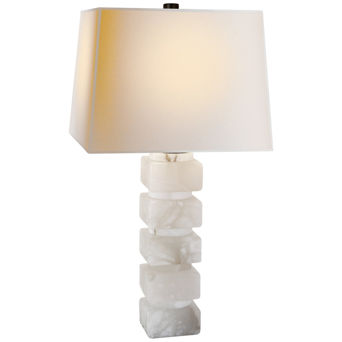 VISUAL COMFORT SIGNATURE, SQUARE CHUNKY STACKED TABLE LAMP, TABLE LAMPS