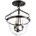 VISUAL COMFORT SIGNATURE, COUNTRY SEMI-FLUSH BELL JAR LANTERN, FLUSH MOUNT CEILING LIGHTS