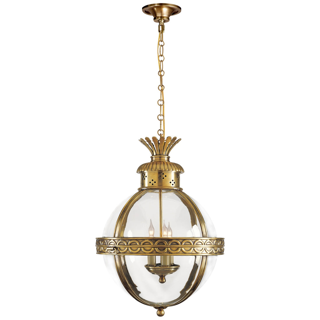 VISUAL COMFORT SIGNATURE, CROWN TOP BANDED GLOBE LANTERN, LANTERN CEILING LIGHT