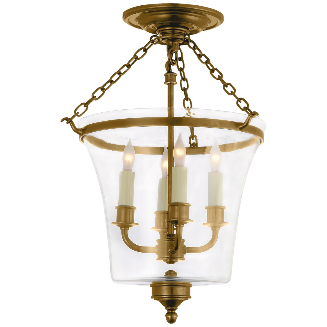 VISUAL COMFORT SIGNATURE, SUSSEX SEMI-FLUSH BELL JAR LANTERN, FLUSH MOUNT CEILING LIGHTS