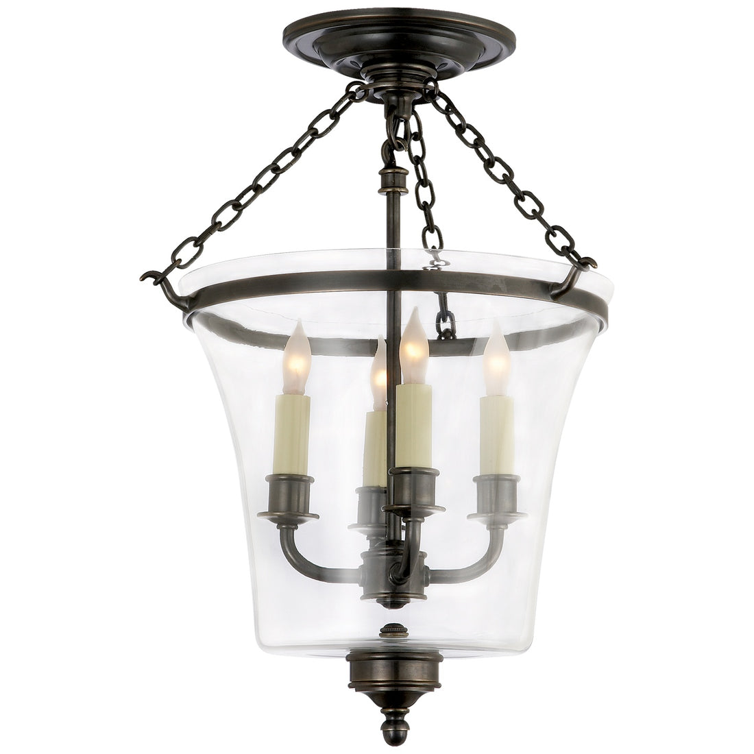 VISUAL COMFORT SIGNATURE, SUSSEX SEMI-FLUSH BELL JAR LANTERN, FLUSH MOUNT CEILING LIGHTS