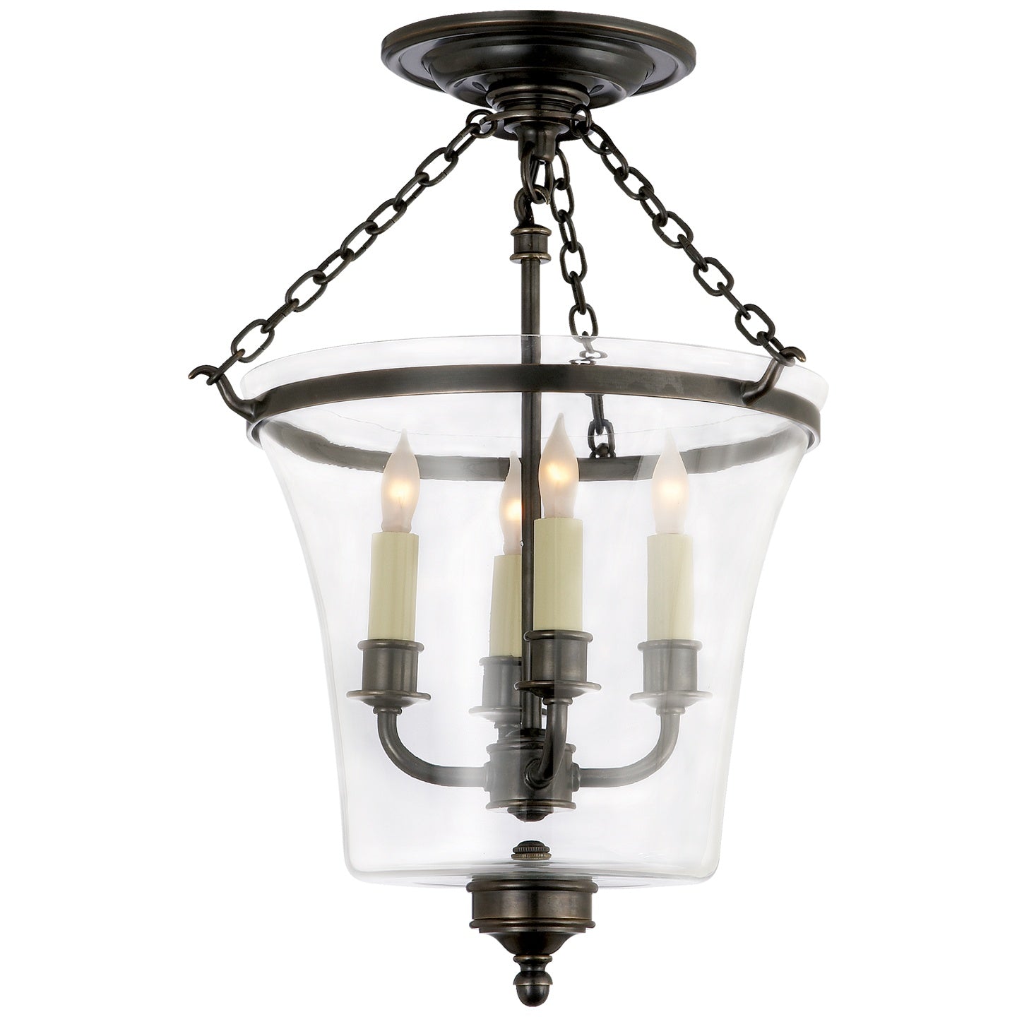 VISUAL COMFORT SIGNATURE, SUSSEX SEMI-FLUSH BELL JAR LANTERN, FLUSH MOUNT CEILING LIGHTS