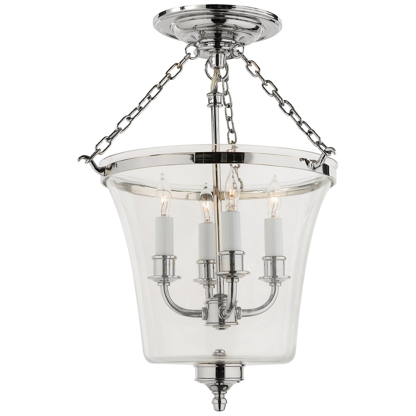 VISUAL COMFORT SIGNATURE, SUSSEX SEMI-FLUSH BELL JAR LANTERN, FLUSH MOUNT CEILING LIGHTS