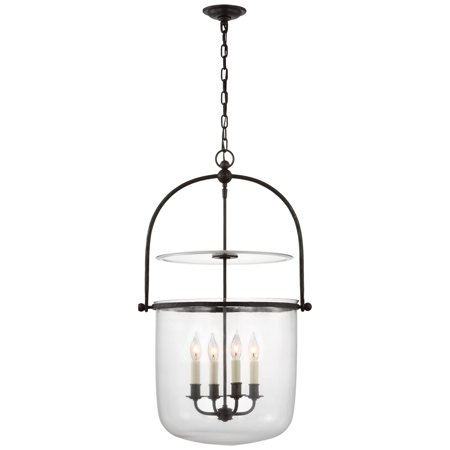 VISUAL COMFORT SIGNATURE, LORFORD SMOKE BELL LANTERN, LANTERN CEILING LIGHT