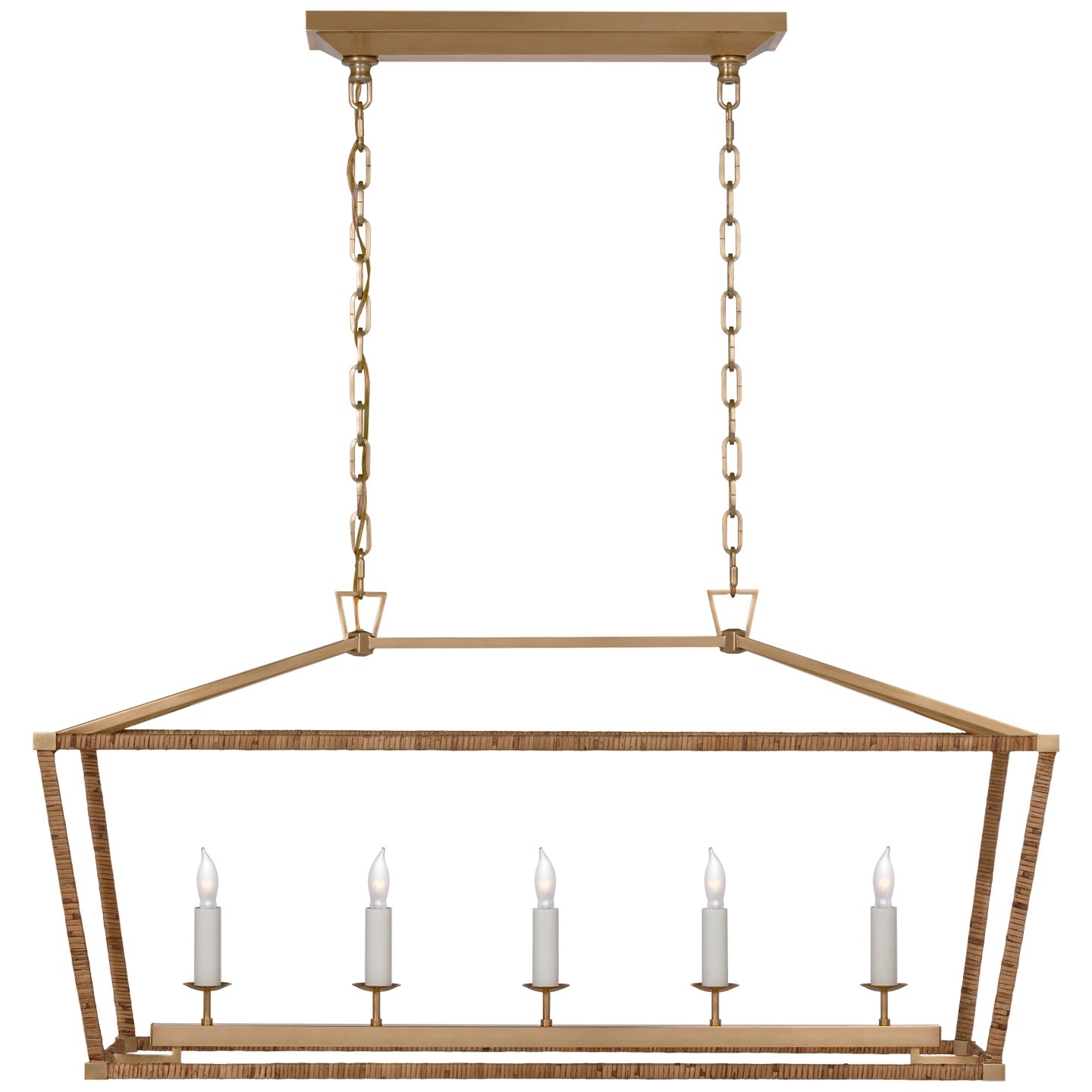 VISUAL COMFORT SIGNATURE, DARLANA RATTAN WRAPPED LINEAR LANTERN, LINEAR LIGHT