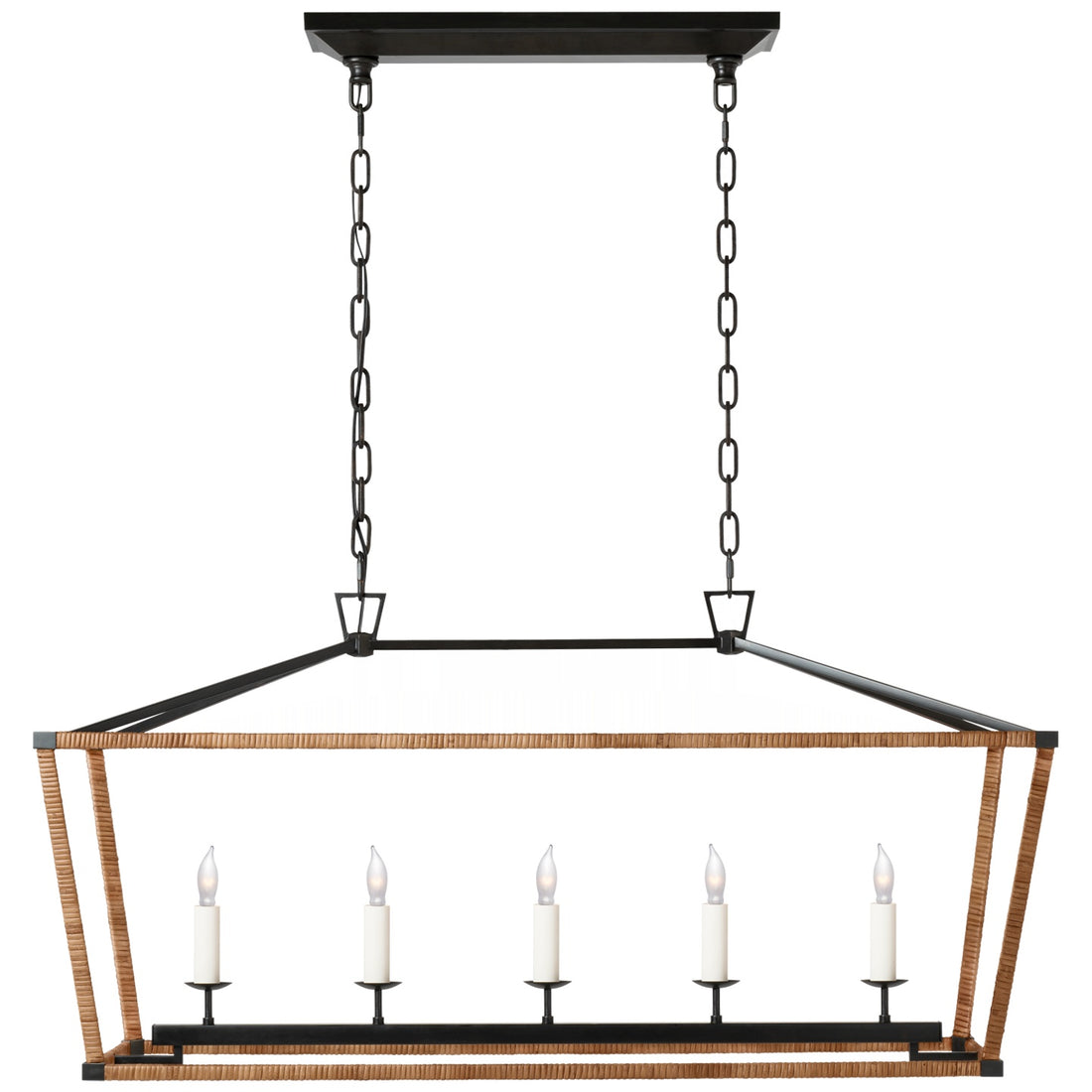 VISUAL COMFORT SIGNATURE, DARLANA RATTAN WRAPPED LINEAR LANTERN, LINEAR LIGHT