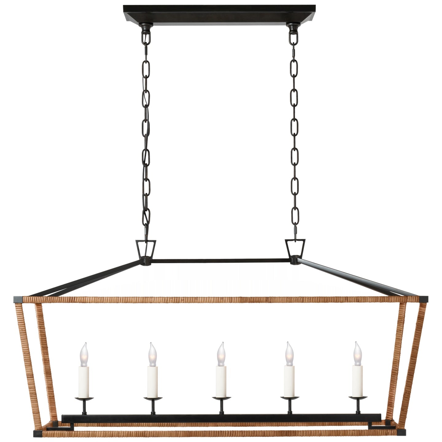 VISUAL COMFORT SIGNATURE, DARLANA RATTAN WRAPPED LINEAR LANTERN, LINEAR LIGHT