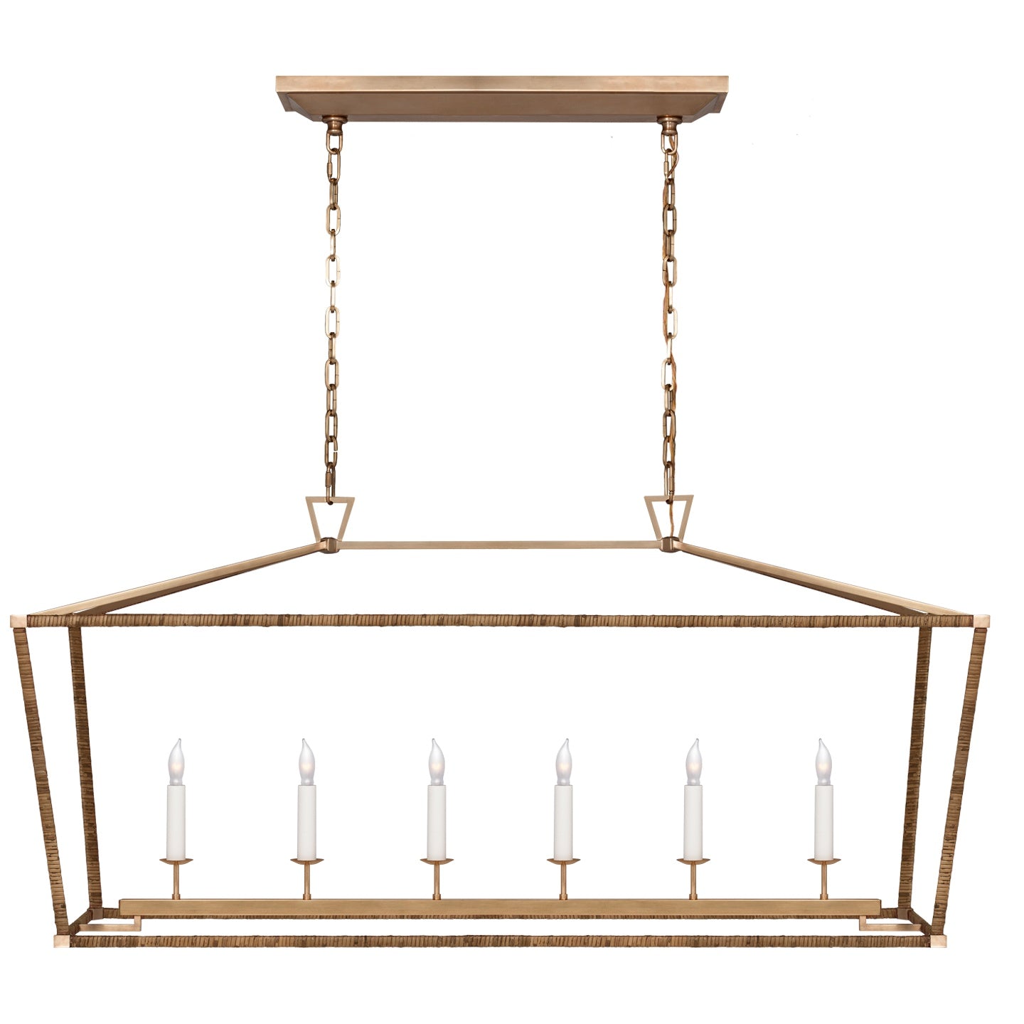 VISUAL COMFORT SIGNATURE, DARLANA RATTAN WRAPPED LINEAR LANTERN, LINEAR LIGHT