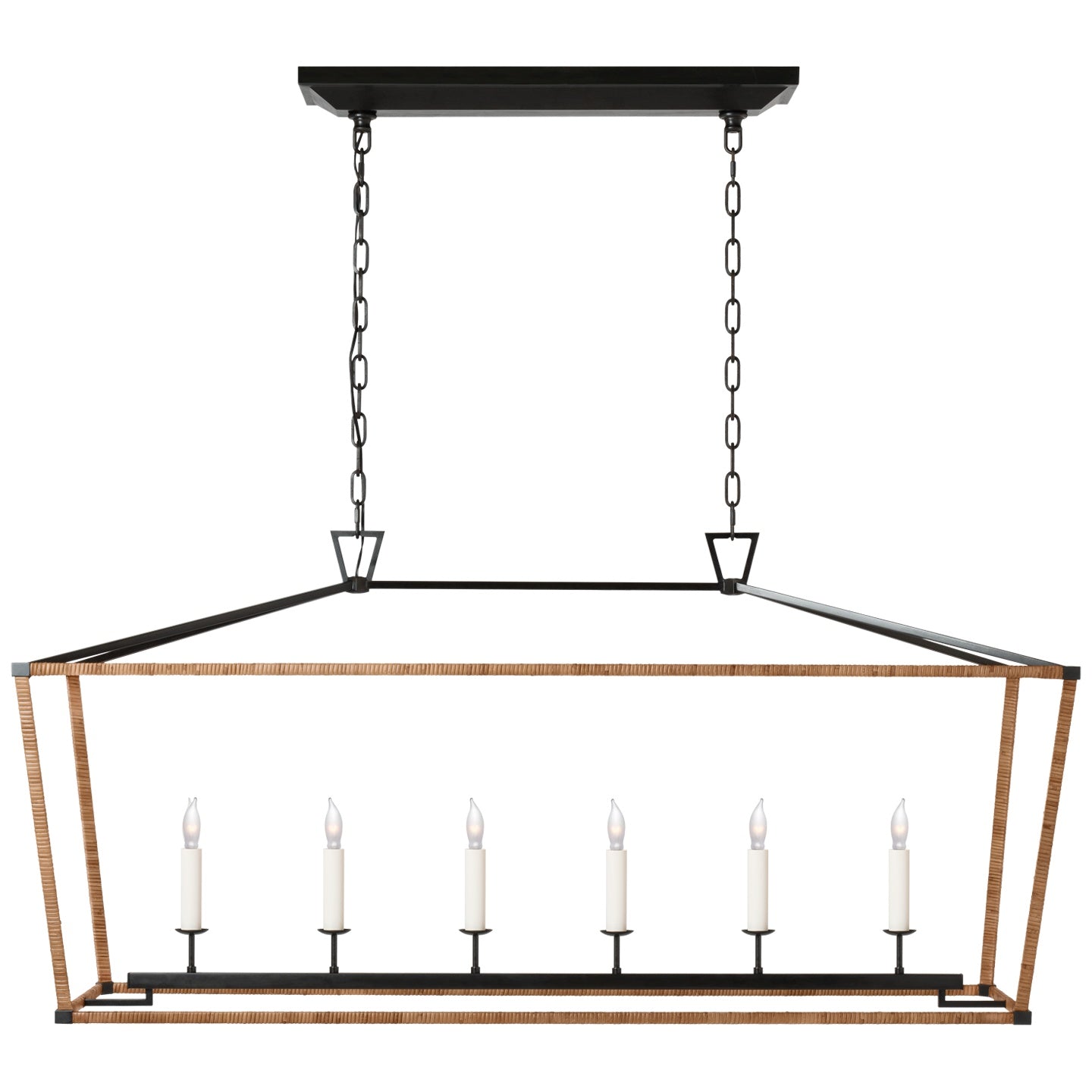 VISUAL COMFORT SIGNATURE, DARLANA RATTAN WRAPPED LINEAR LANTERN, LINEAR LIGHT