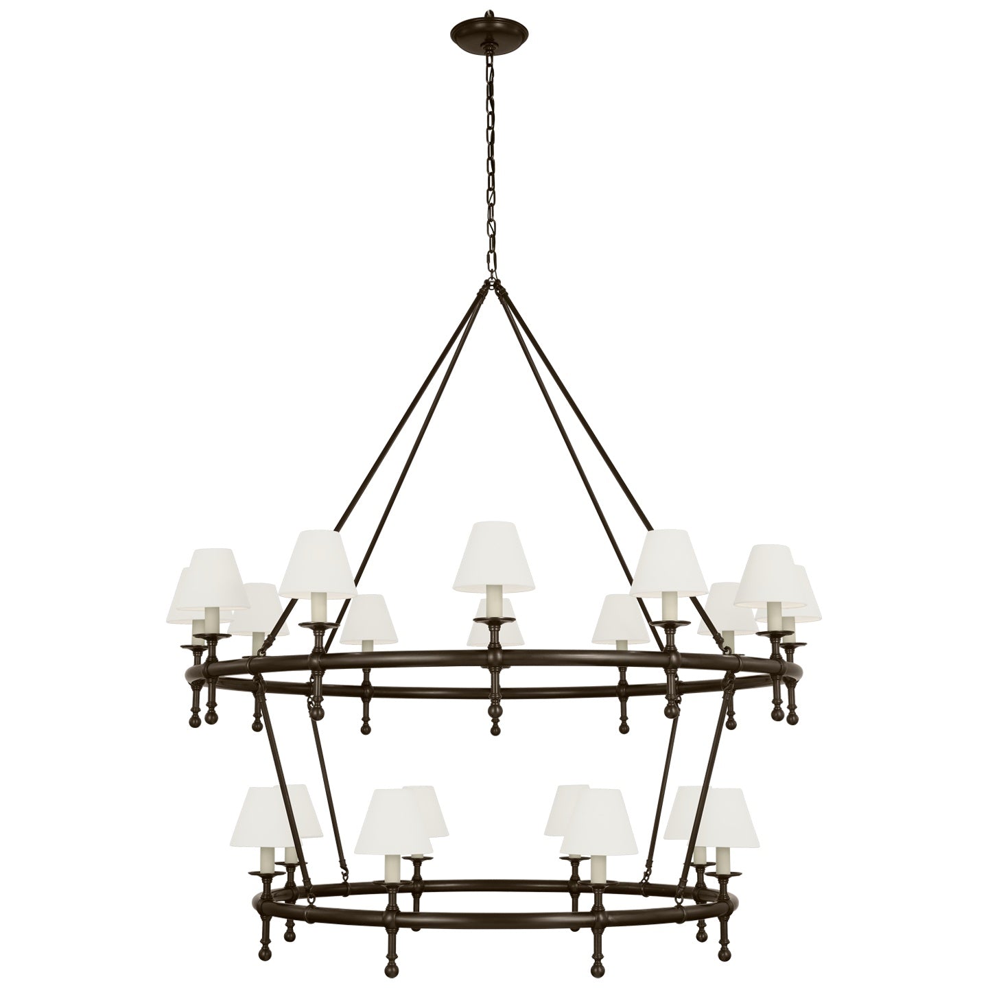 VISUAL COMFORT SIGNATURE, CLASSIC TWO-TIER RING CHANDELIER, CHANDELIER LIGHT