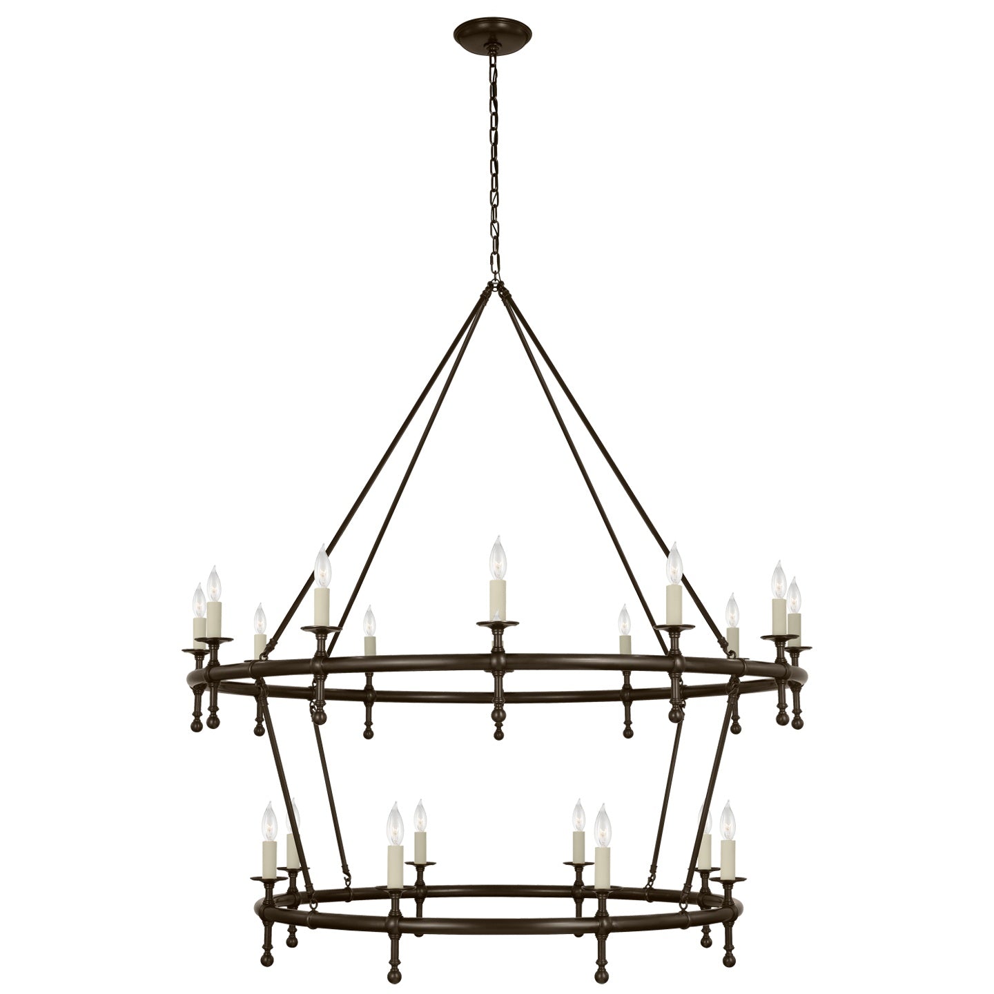 VISUAL COMFORT SIGNATURE, CLASSIC TWO-TIER RING CHANDELIER, CHANDELIER LIGHT