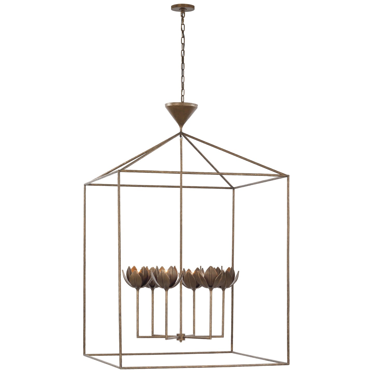 VISUAL COMFORT SIGNATURE, ALBERTO GRANDE OPEN CAGE LANTERN, LANTERN CEILING LIGHT