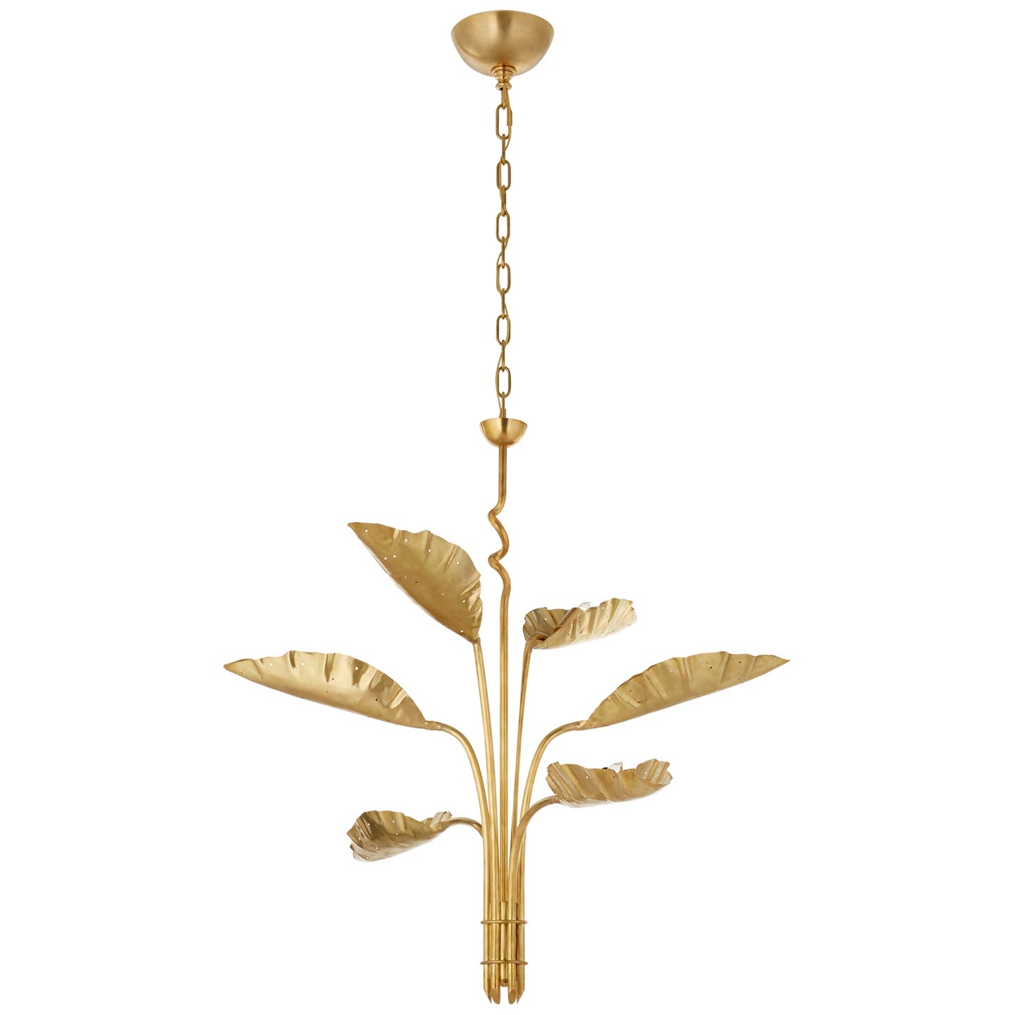 VISUAL COMFORT SIGNATURE, DUMAINE PIERCED LEAF CHANDELIER, CHANDELIER LIGHT
