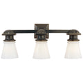 VISUAL COMFORT SIGNATURE, NEW YORK SUBWAY TRIPLE LIGHT, BATH VANITY LIGHT