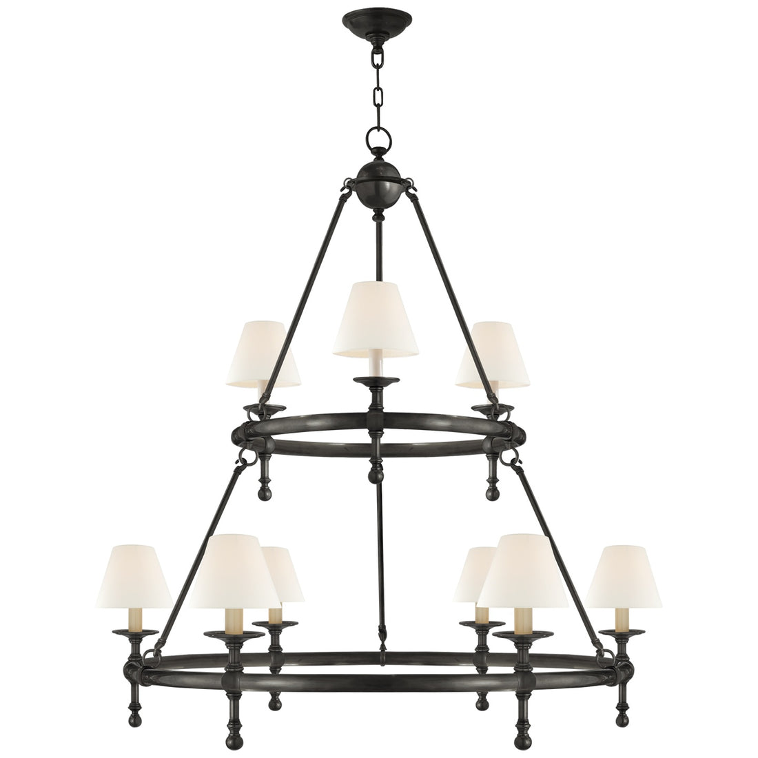 VISUAL COMFORT SIGNATURE, CLASSIC TWO-TIER RING CHANDELIER, CHANDELIER LIGHT