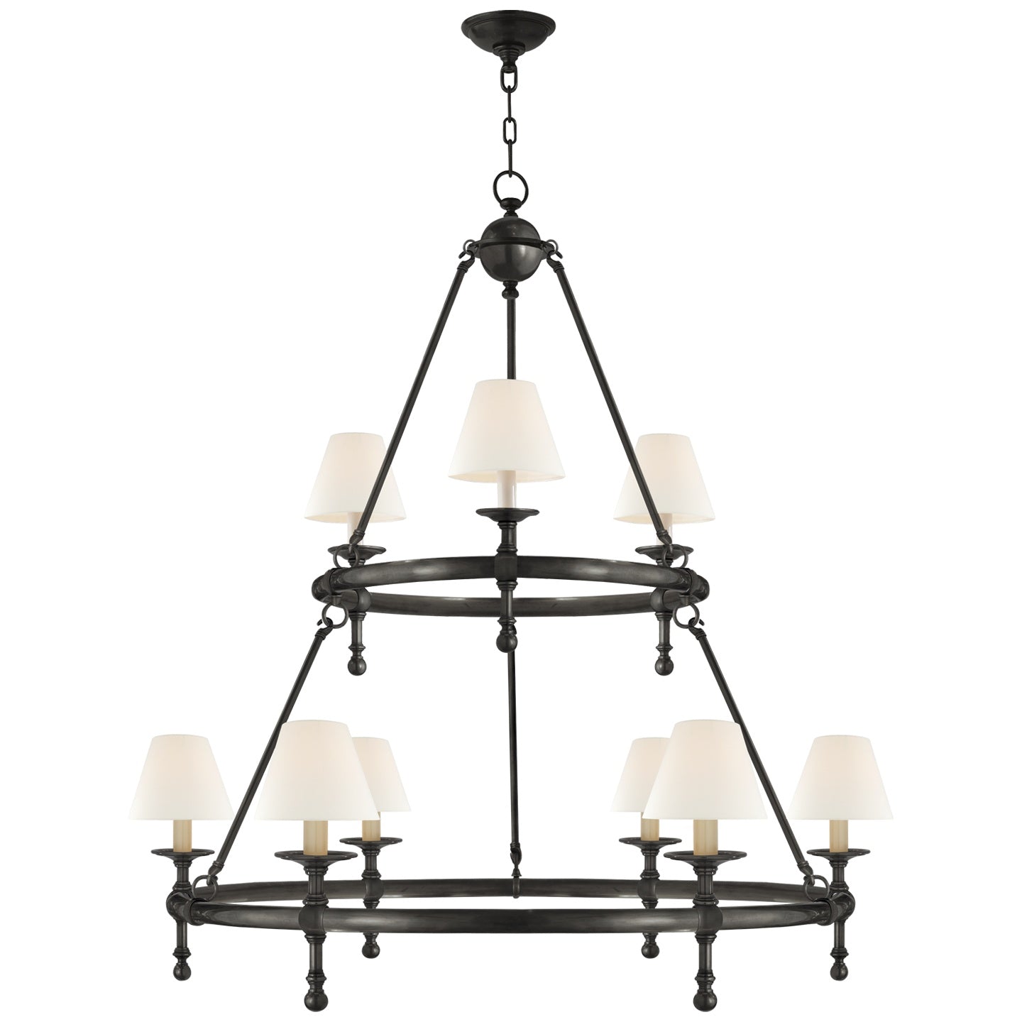 VISUAL COMFORT SIGNATURE, CLASSIC TWO-TIER RING CHANDELIER, CHANDELIER LIGHT