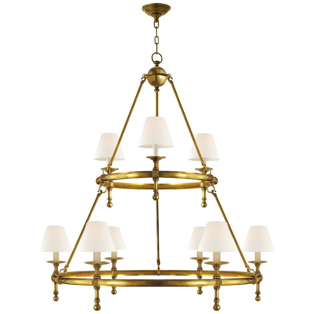 VISUAL COMFORT SIGNATURE, CLASSIC TWO-TIER RING CHANDELIER, CHANDELIER LIGHT
