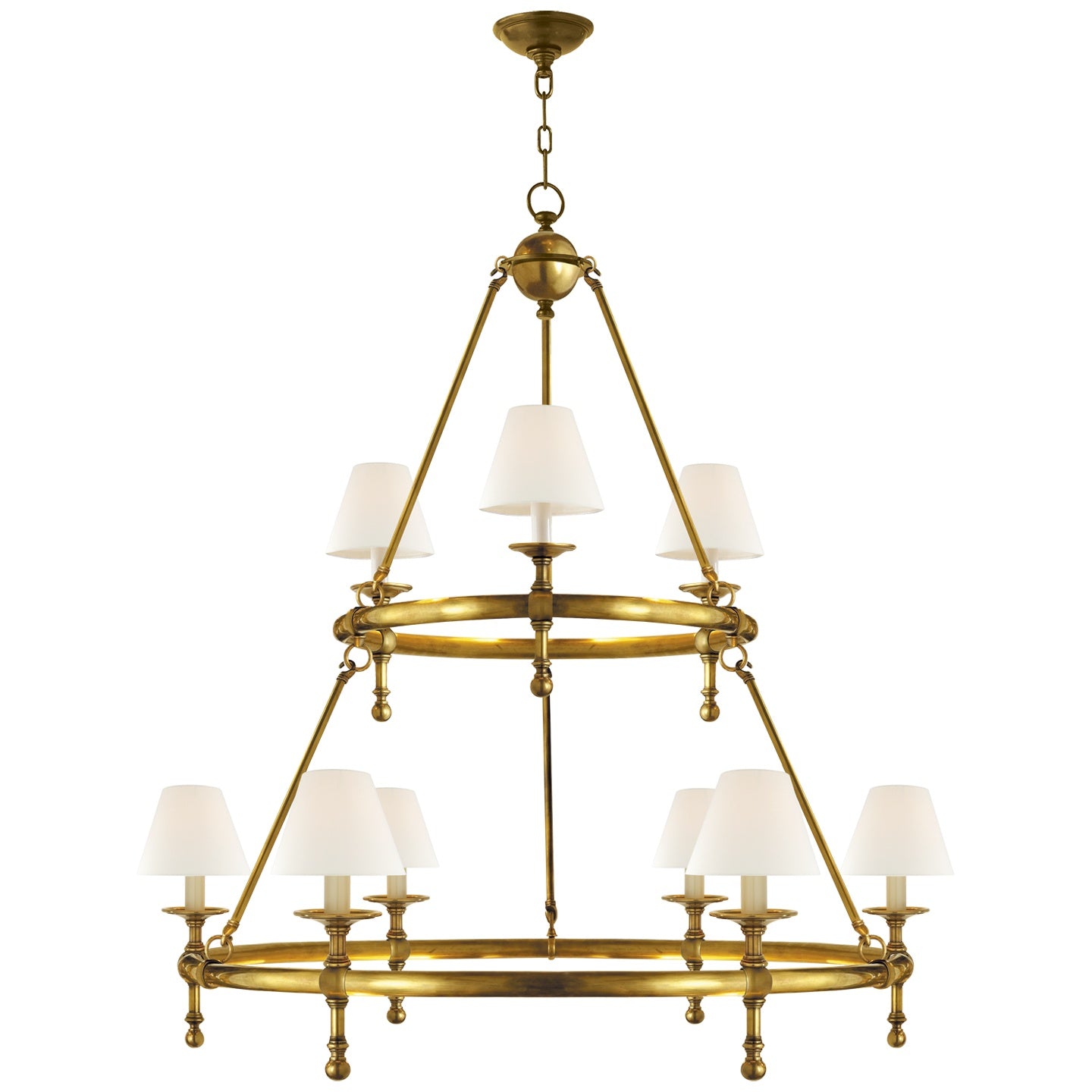 VISUAL COMFORT SIGNATURE, CLASSIC TWO-TIER RING CHANDELIER, CHANDELIER LIGHT