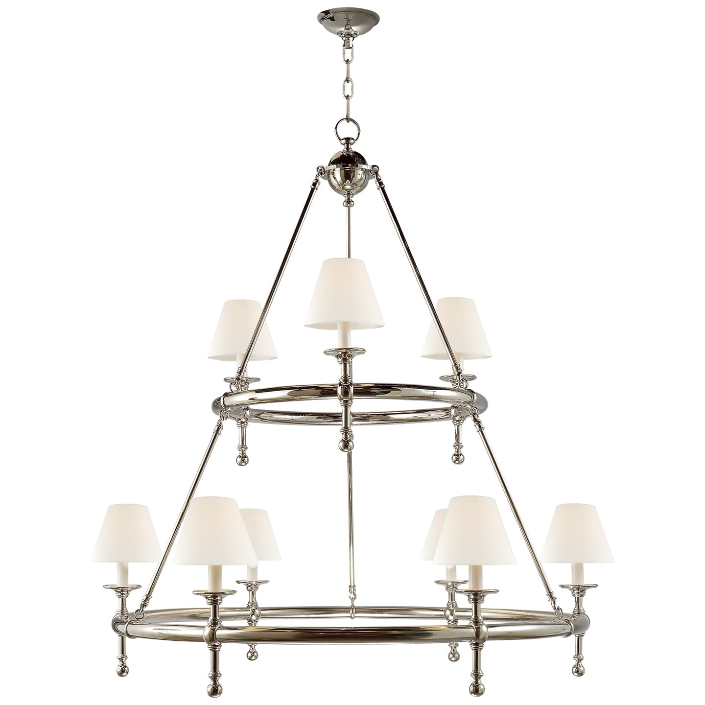 VISUAL COMFORT SIGNATURE, CLASSIC TWO-TIER RING CHANDELIER, CHANDELIER LIGHT