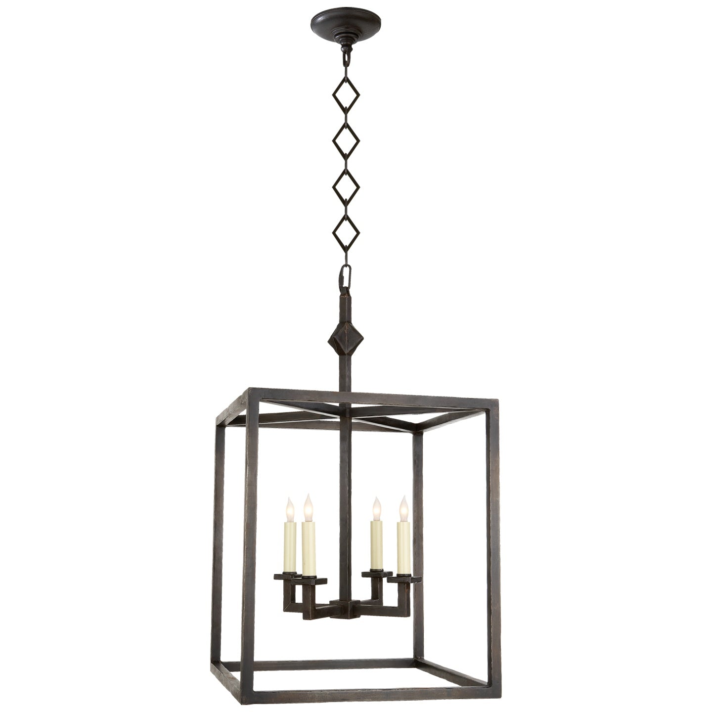 VISUAL COMFORT SIGNATURE, BASTIEN LANTERN AGED IRON, LANTERN CEILING LIGHT