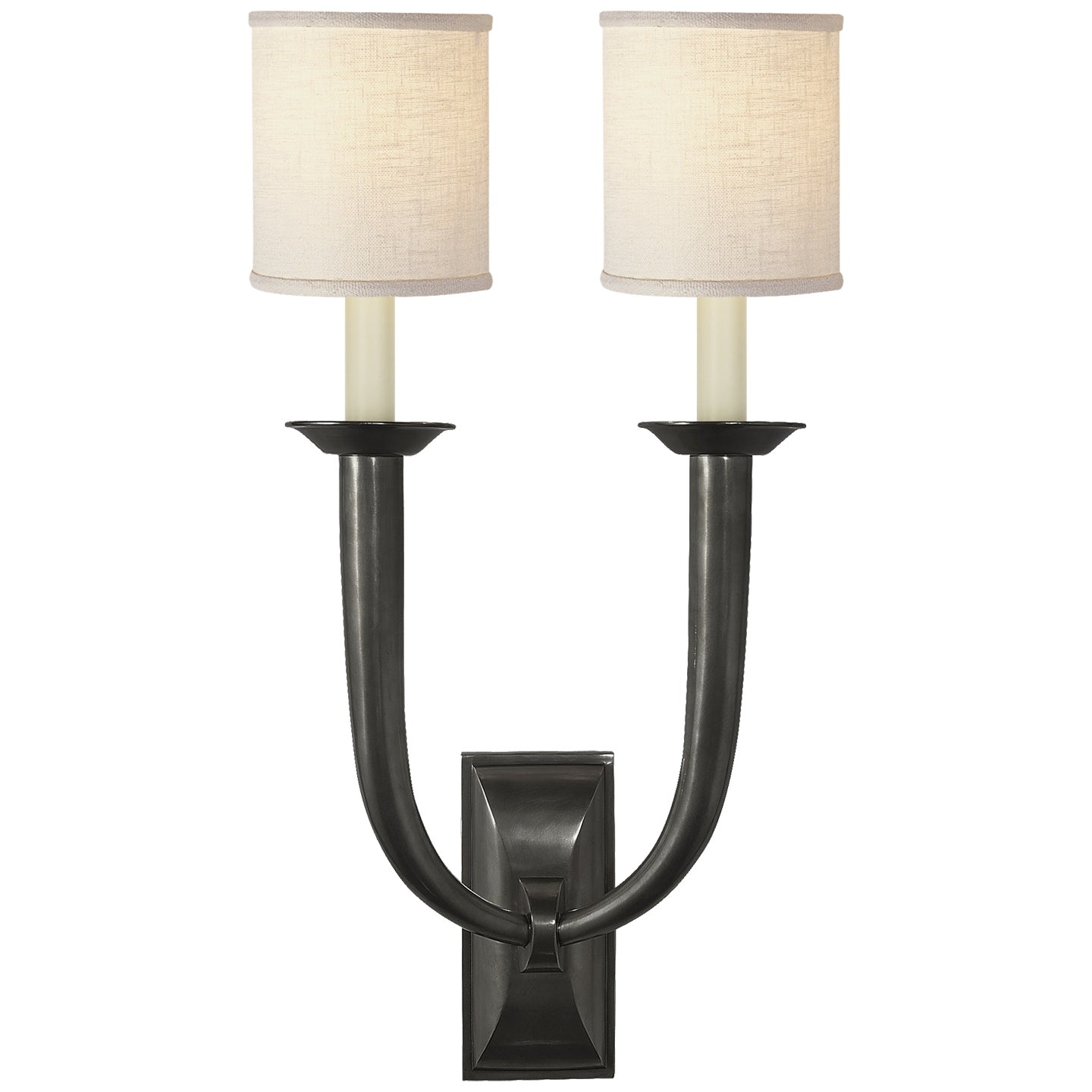 VISUAL COMFORT SIGNATURE, FRENCH DECO HORN DOUBLE SCONCE, WALL SCONCES
