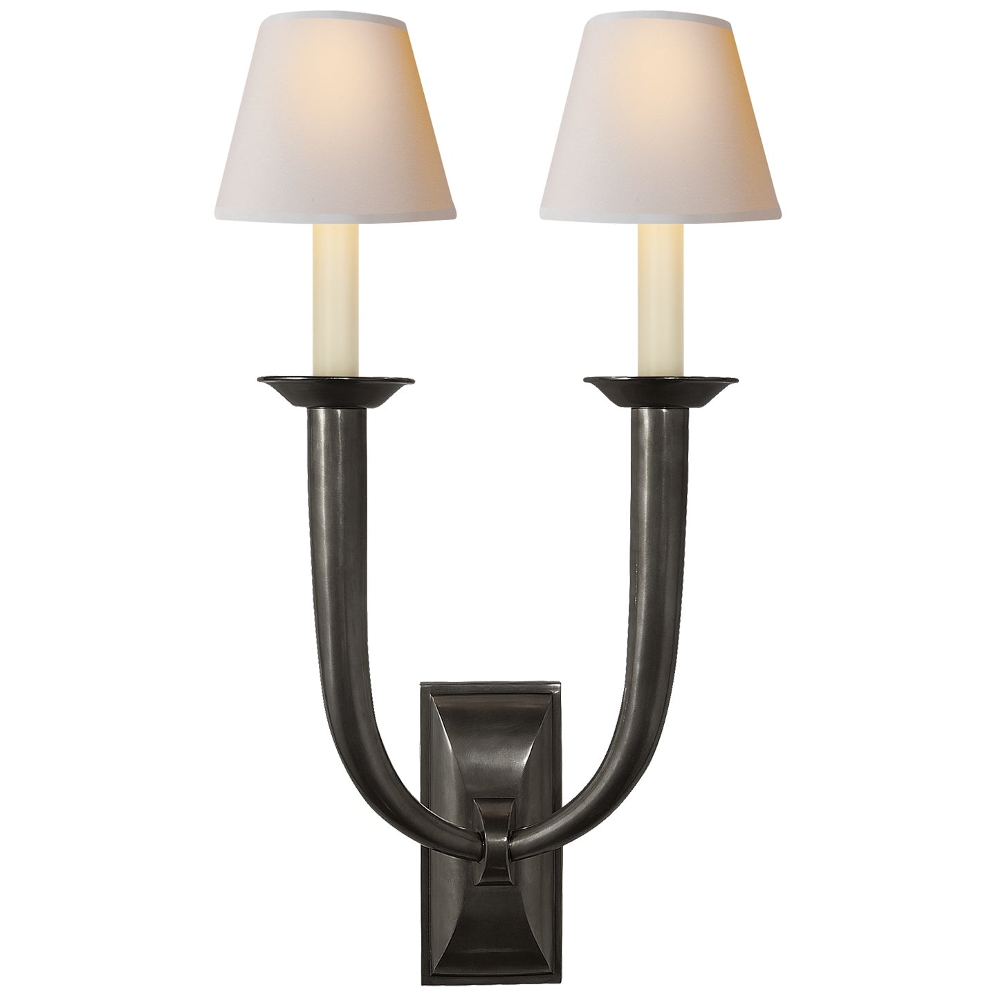 VISUAL COMFORT SIGNATURE, FRENCH DECO HORN DOUBLE SCONCE, WALL SCONCES