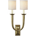 VISUAL COMFORT SIGNATURE, FRENCH DECO HORN DOUBLE SCONCE, WALL SCONCES