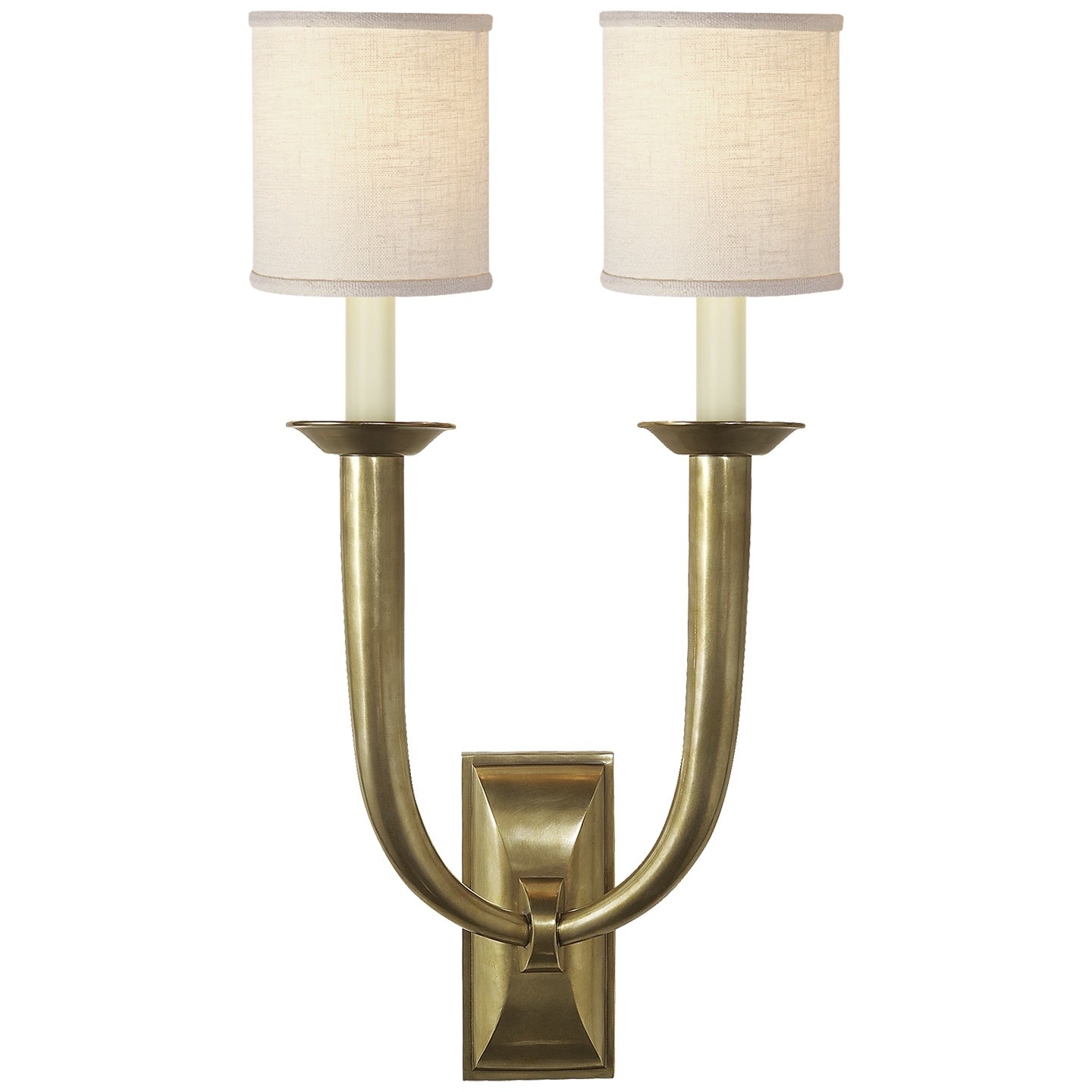 VISUAL COMFORT SIGNATURE, FRENCH DECO HORN DOUBLE SCONCE, WALL SCONCES
