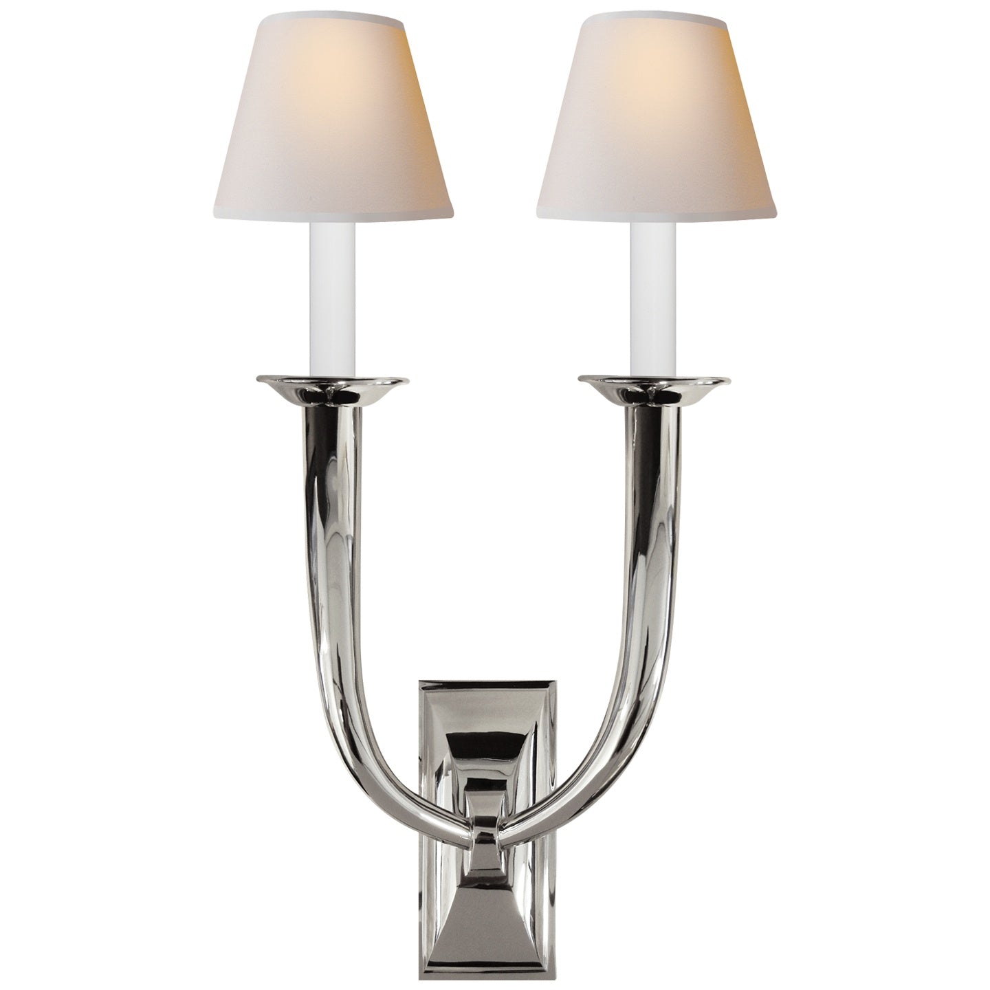 VISUAL COMFORT SIGNATURE, FRENCH DECO HORN DOUBLE SCONCE, WALL SCONCES