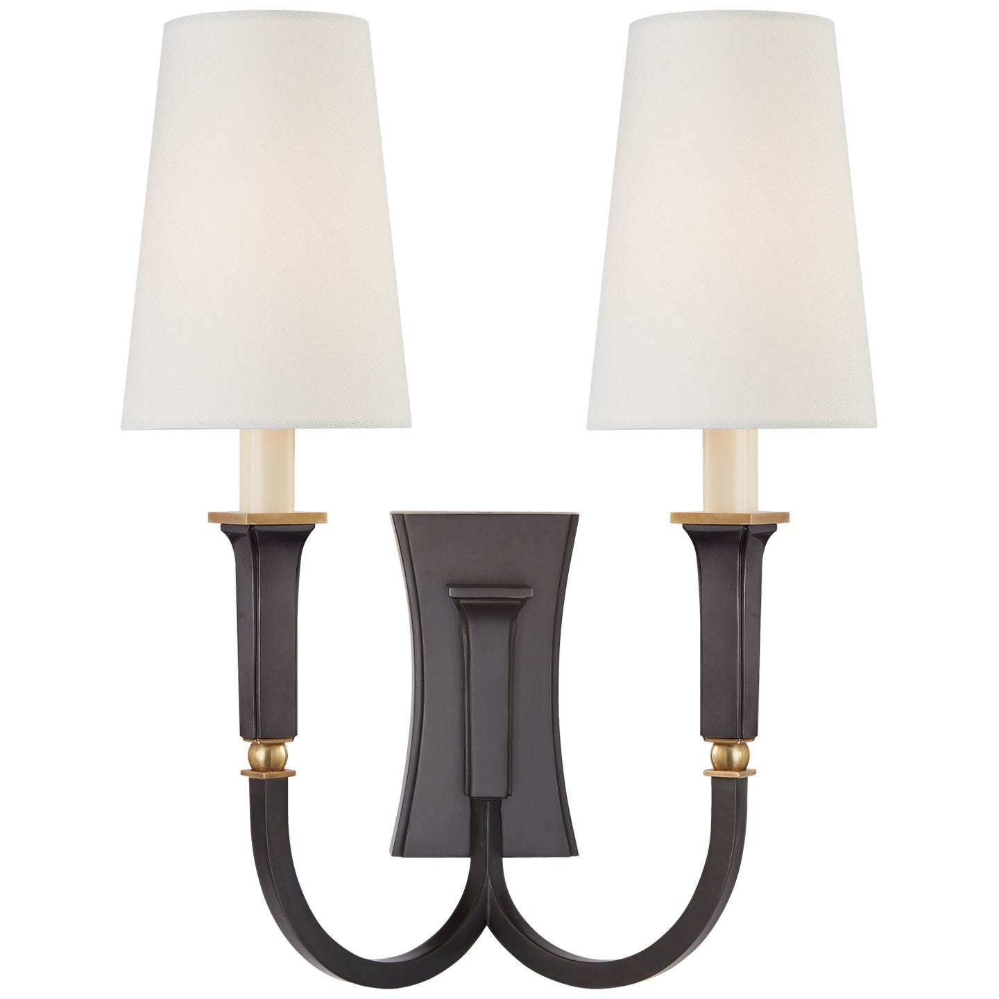 VISUAL COMFORT SIGNATURE, DELPHIA DOUBLE ARM SCONCE, WALL SCONCES
