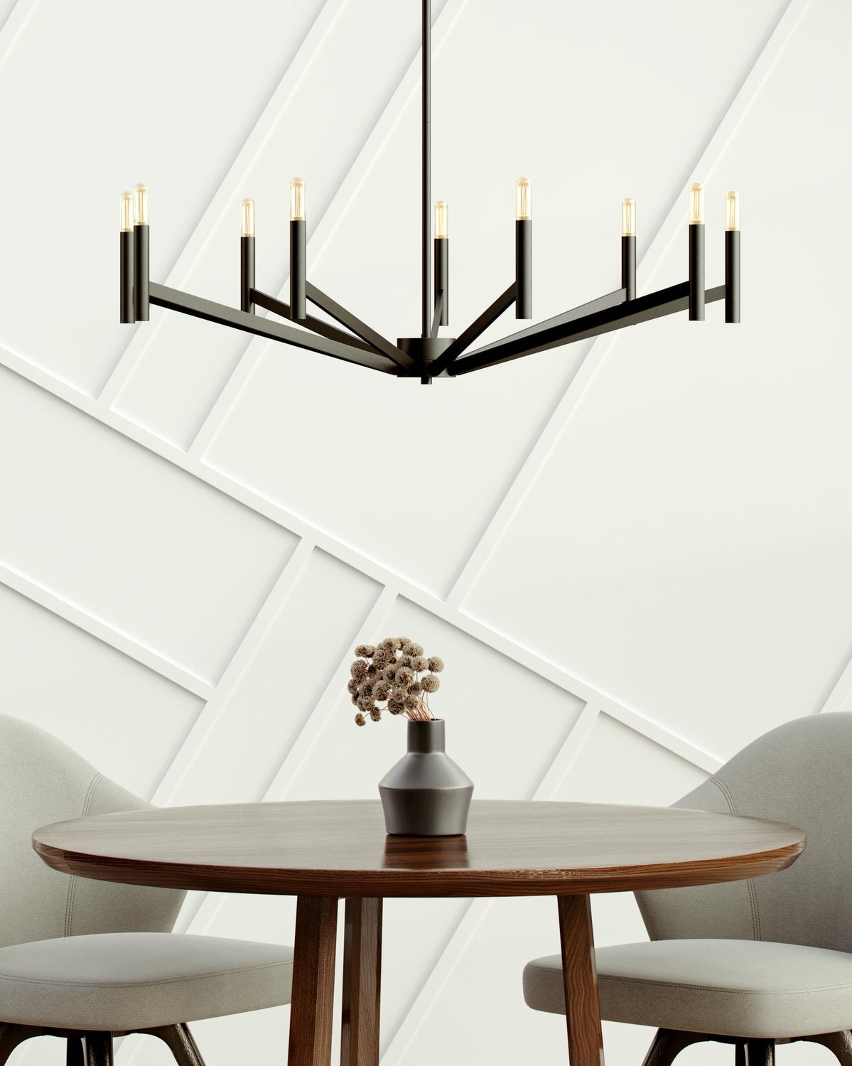 VISUAL COMFORT & CO., VECTOR NINE LIGHT CHANDELIER, CHANDELIER LIGHT