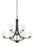 GENERATION LIGHTING, ELMWOOD PARK NINE LIGHT CHANDELIER, CHANDELIER LIGHT