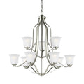 GENERATION LIGHTING, EMMONS NINE LIGHT CHANDELIER, CHANDELIER LIGHT