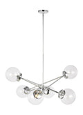 VISUAL COMFORT STUDIO, TIERNEY SIX LIGHT CHANDELIER, PENDANT LIGHT