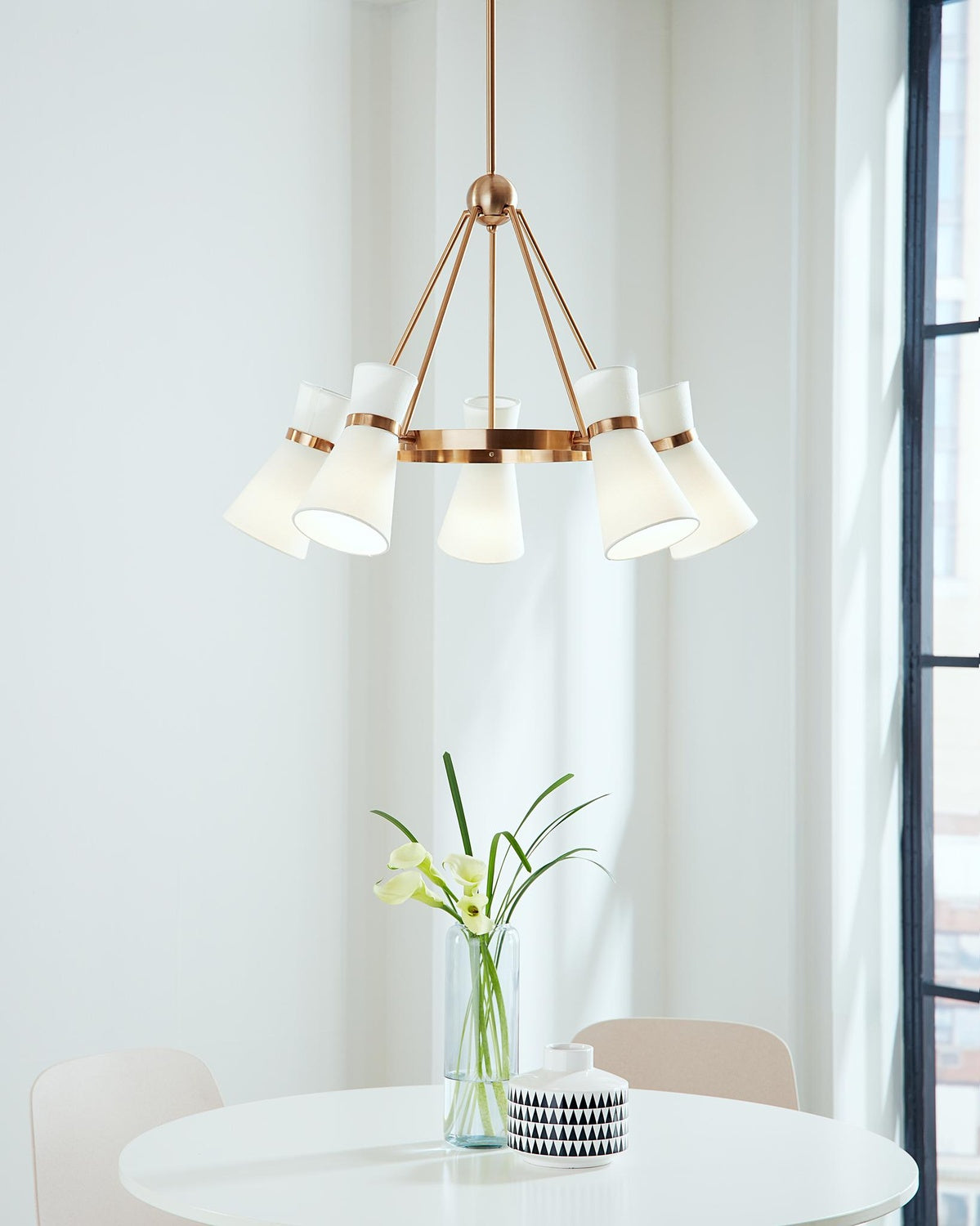 VISUAL COMFORT STUDIO, CLARK FIVE LIGHT CHANDELIER, CHANDELIER LIGHT