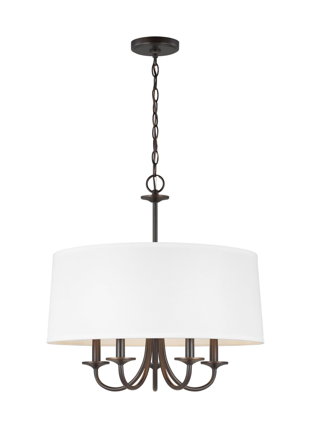 GENERATION LIGHTING, SEVILLE FIVE LIGHT SHADE CHANDELIER, CHANDELIER LIGHT