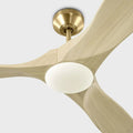 VISUAL COMFORT & CO., MAVERICK SMART 52 - BURNISHED BRASS W WASHED WHITE OAK BLADES, INDOOR CEILING FANS