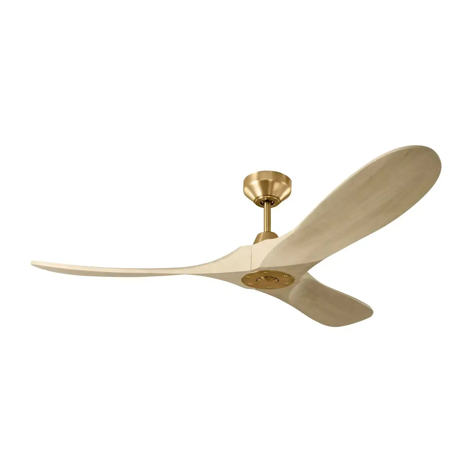 VISUAL COMFORT & CO., MAVERICK SMART 52 - BURNISHED BRASS W WASHED WHITE OAK BLADES, INDOOR CEILING FANS