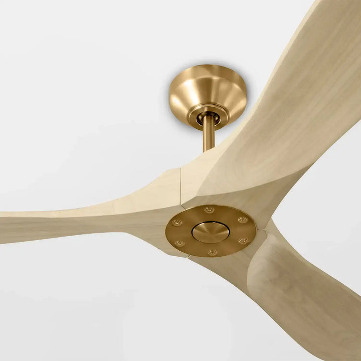 VISUAL COMFORT & CO., MAVERICK SMART 52 - BURNISHED BRASS W WASHED WHITE OAK BLADES, INDOOR CEILING FANS