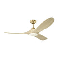 VISUAL COMFORT & CO., MAVERICK SMART 52 - BURNISHED BRASS W WASHED WHITE OAK BLADES, INDOOR CEILING FANS
