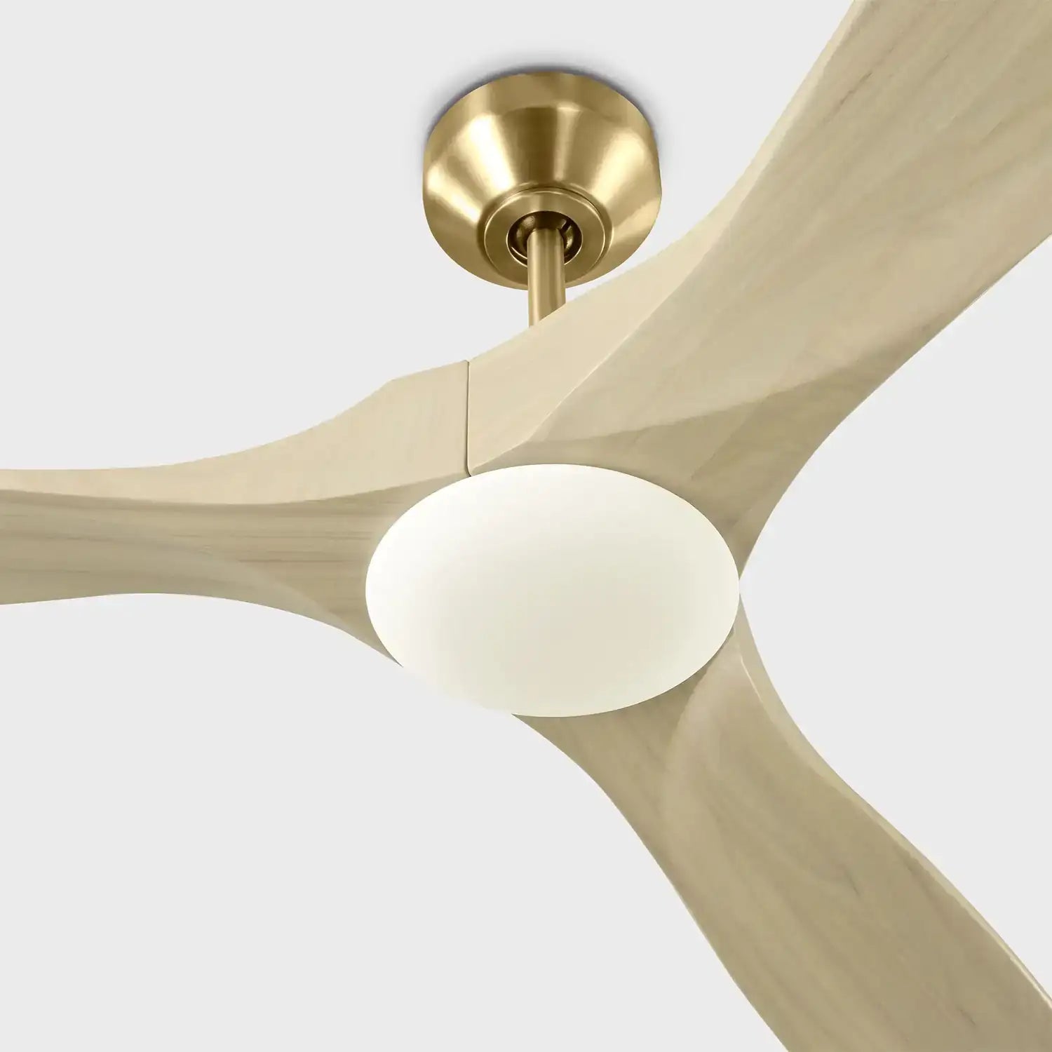 VISUAL COMFORT & CO., MAVERICK SMART 60 - BURNISHED BRASS W WASHED WHITE OAK BLADES, INDOOR CEILING FANS