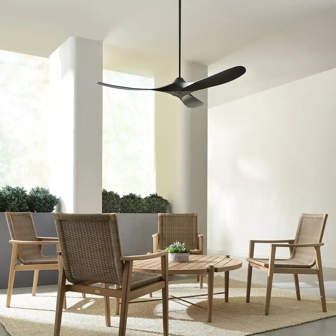 VISUAL COMFORT & CO., MAVERICK COASTAL 60 - MIDNIGHT BLACK W MIDNIGHT BLACK BLADES, OUTDOOR CEILING FAN