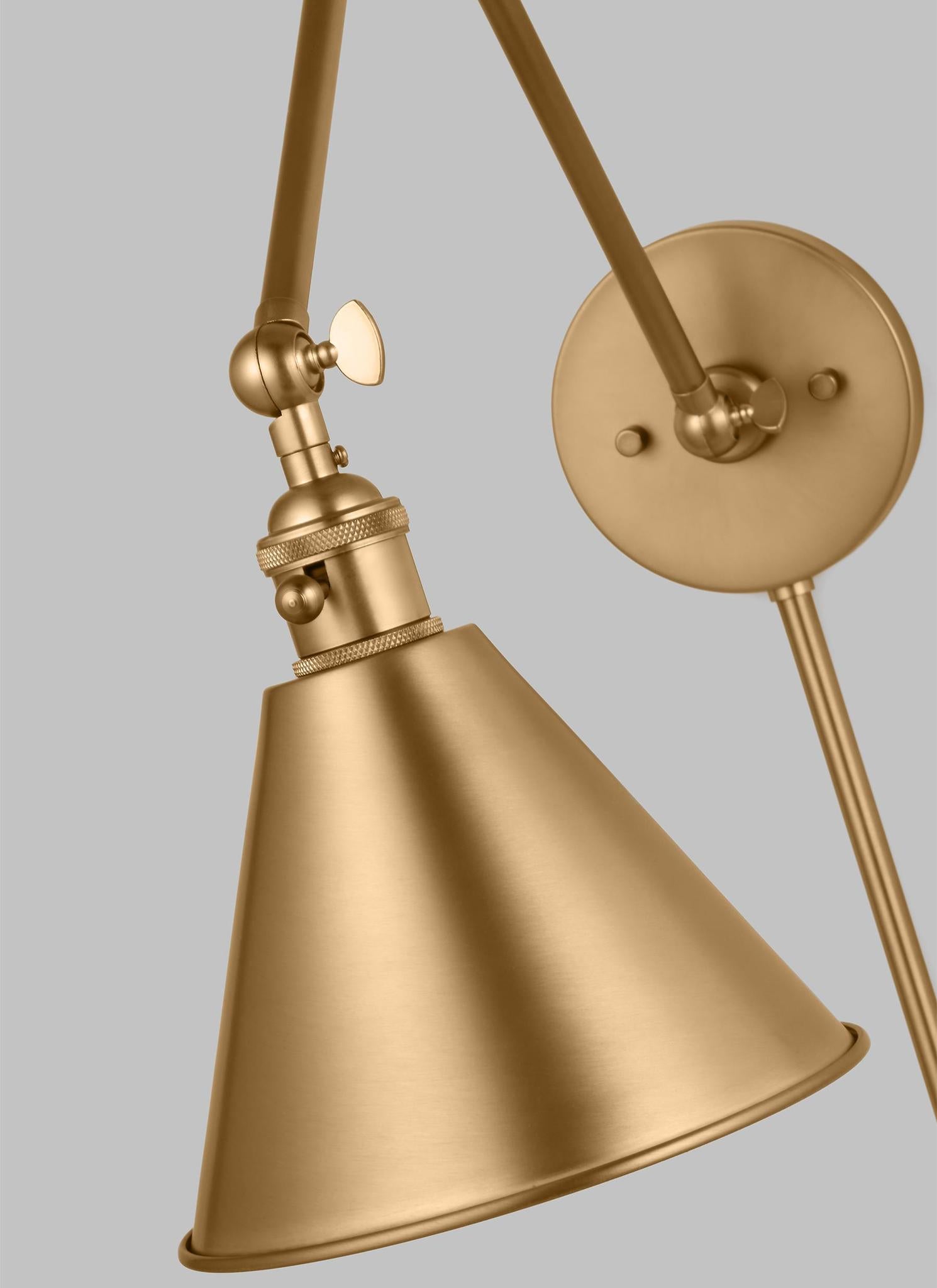 VISUAL COMFORT STUDIO, SALEM DOUBLE ARM ONE LIGHT SCONCE, WALL SCONCES