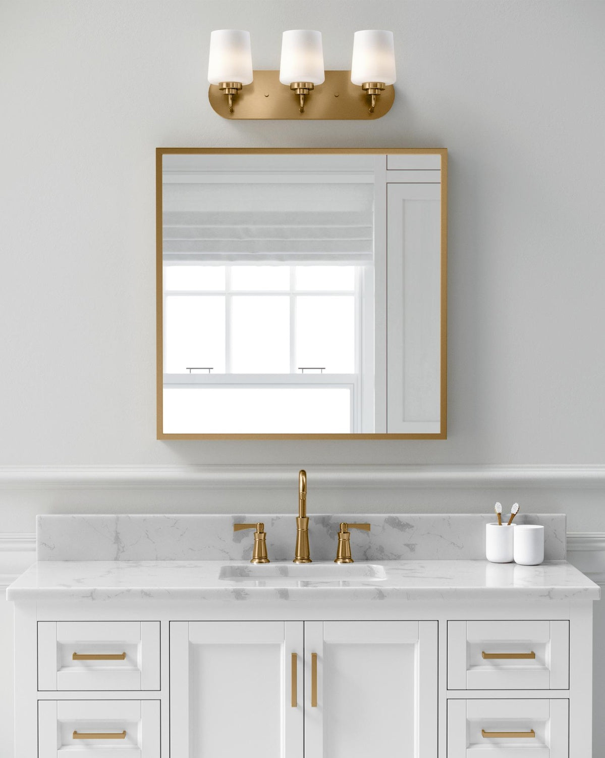 GENERATION LIGHTING, WINDOM THREE LIGHT WALL / BATH, BATH VANITY LIGHT