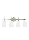 GENERATION LIGHTING, DRISCOLL FOUR LIGHT WALL / BATH, BATH VANITY LIGHT