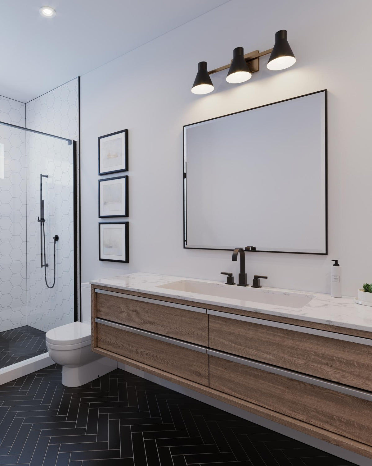 GENERATION LIGHTING, TOWNER THREE LIGHT WALL / BATH, BATH VANITY LIGHT