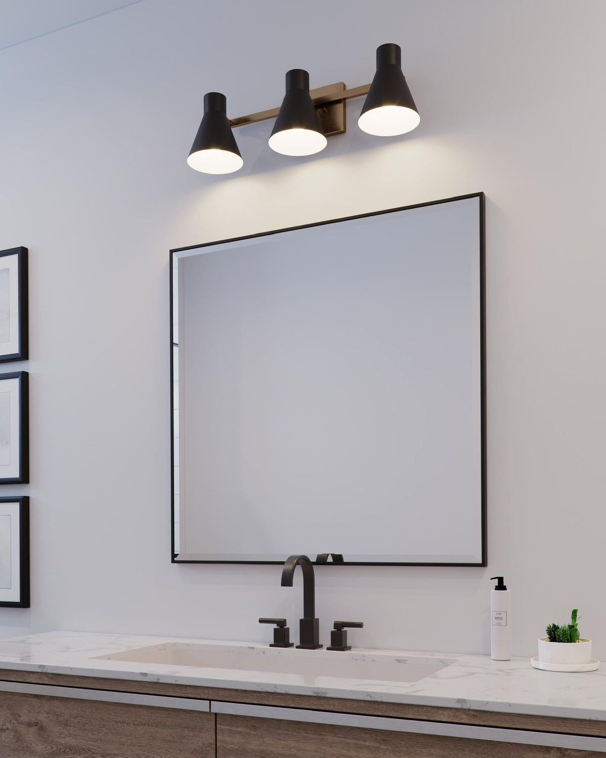 GENERATION LIGHTING, TOWNER THREE LIGHT WALL / BATH, BATH VANITY LIGHT