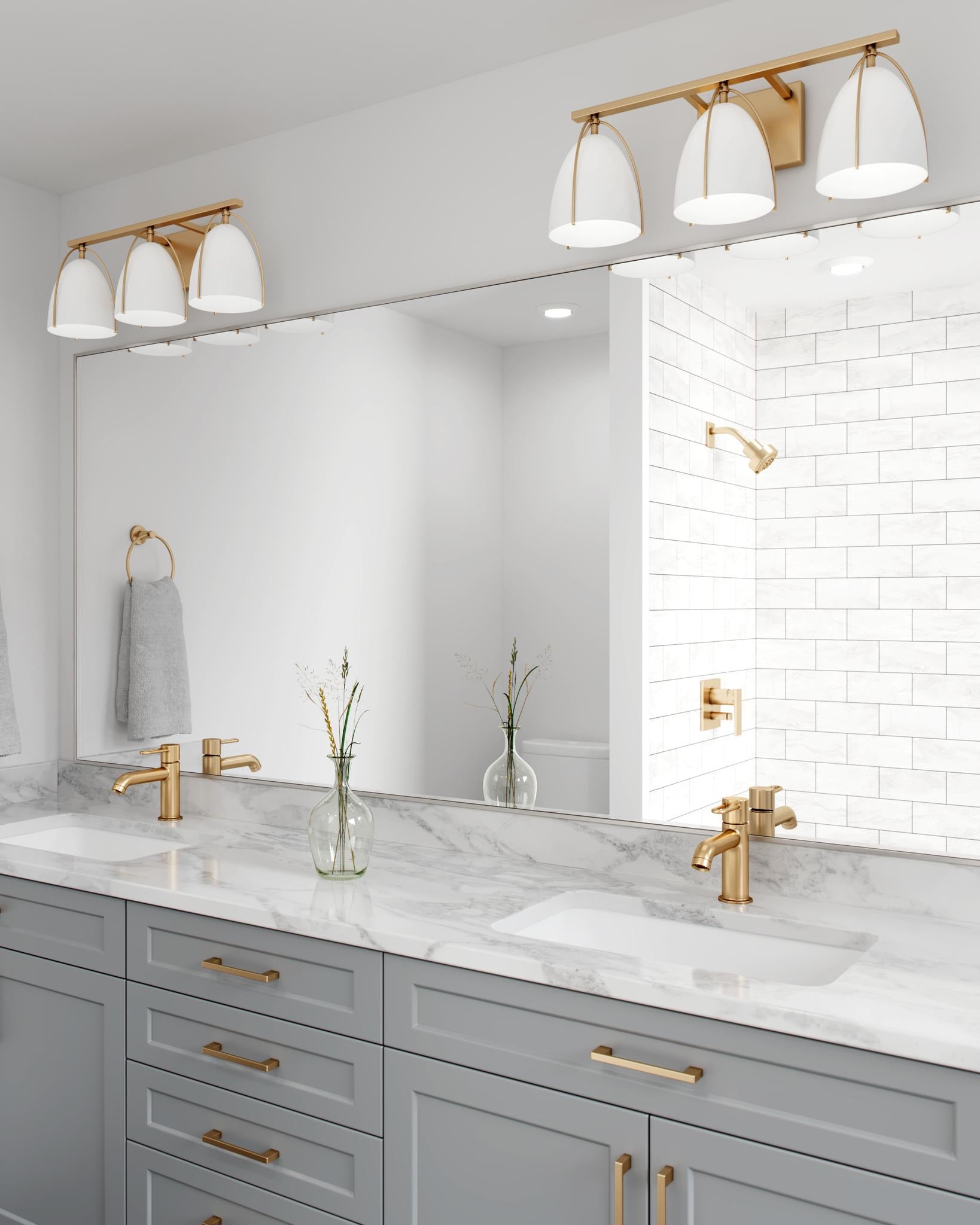 VISUAL COMFORT STUDIO, NORMAN THREE LIGHT WALL / BATH, BATH VANITY LIGHT