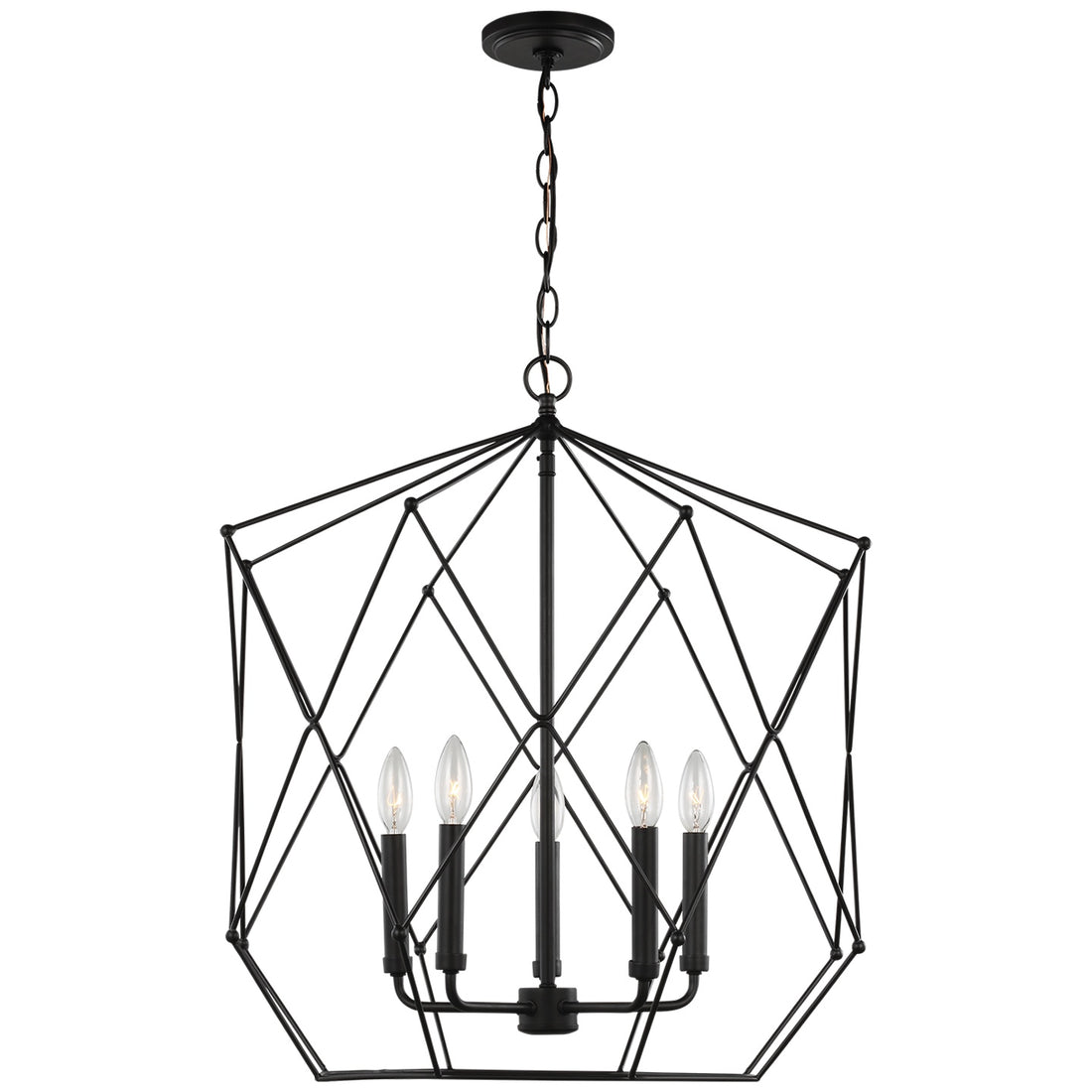 VISUAL COMFORT STUDIO, ZARRA FIVE LIGHT LANTERN, PENDANT LIGHT